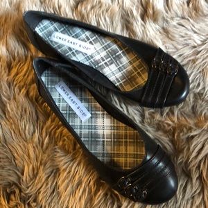 Lower Eastside black flat with 3 buckle accents